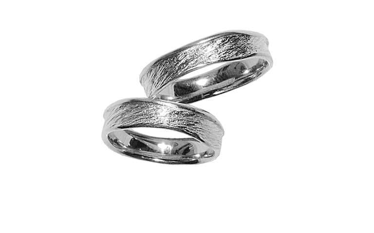 45068+45069-wedding rings, white gold 750